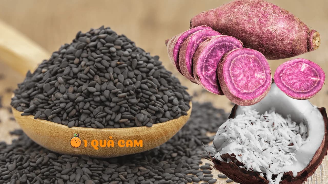 Sữa mè đen khoai lang dừa nạo
