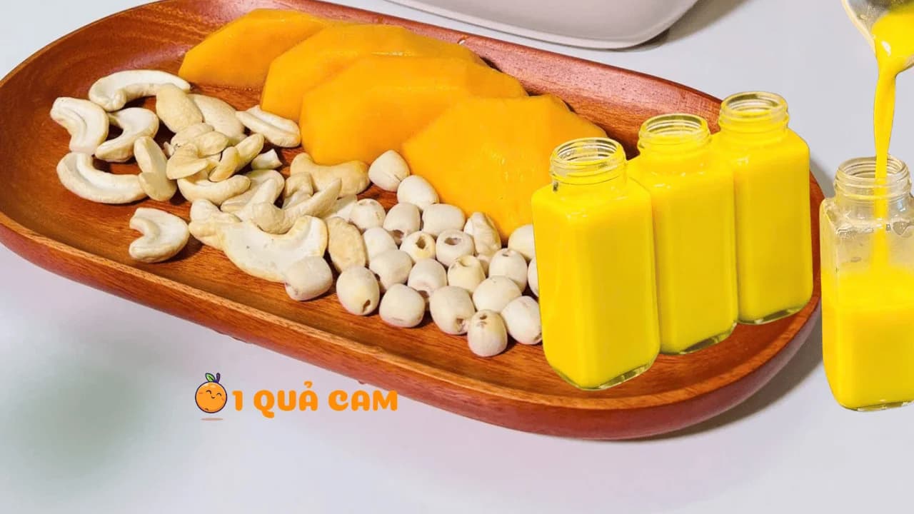 Sữa xoài hạt sen điều