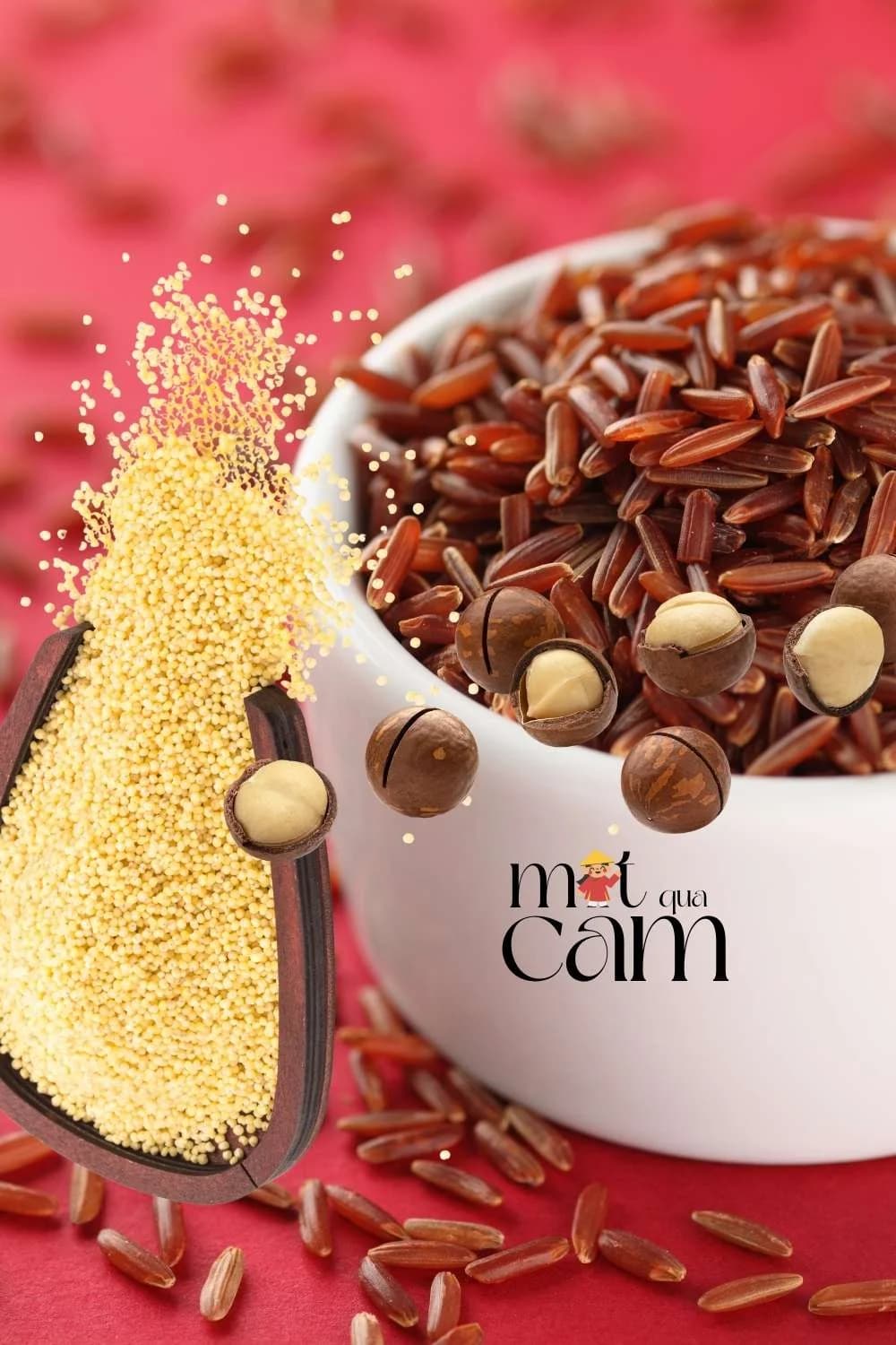 Sữa gạo lứt hạt kê macca