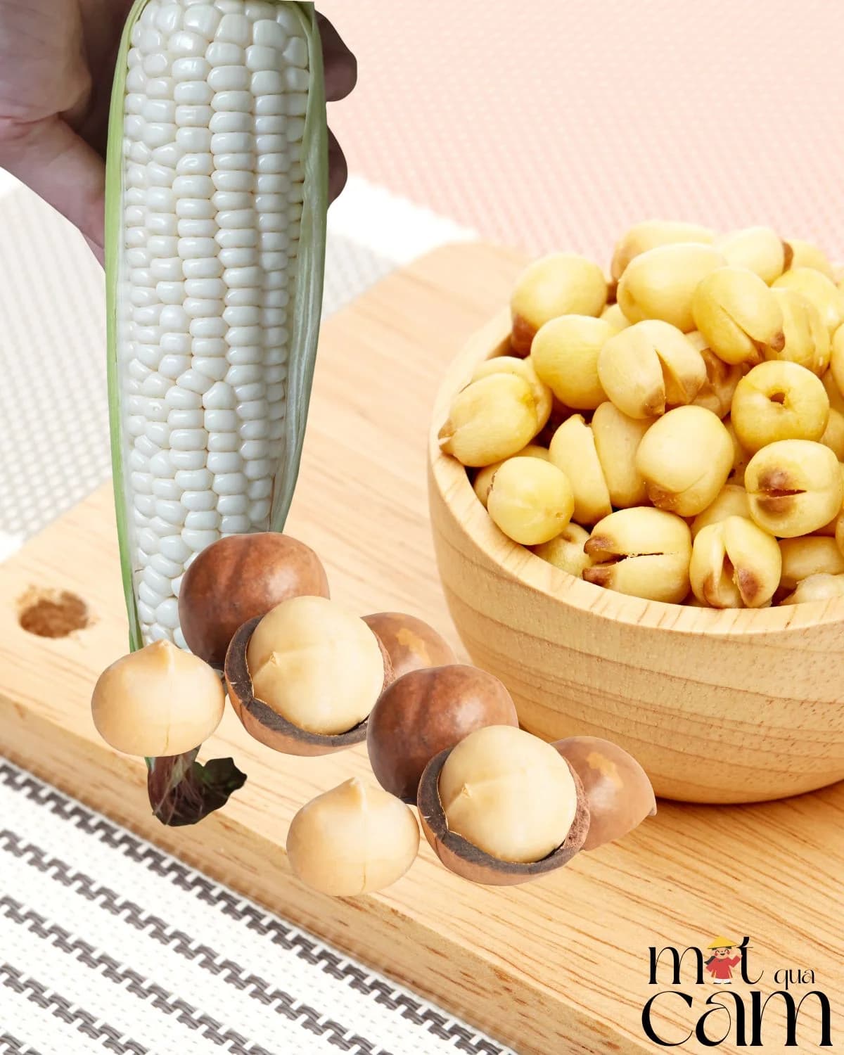 Cách làm sữa ngô nếp hạt sen macca