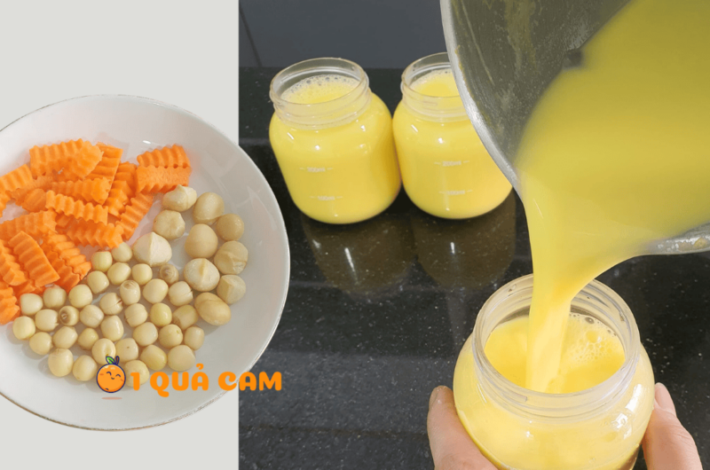 Sữa cà rốt hạt sen macca giàu xơ ngọt -béo-bùi
