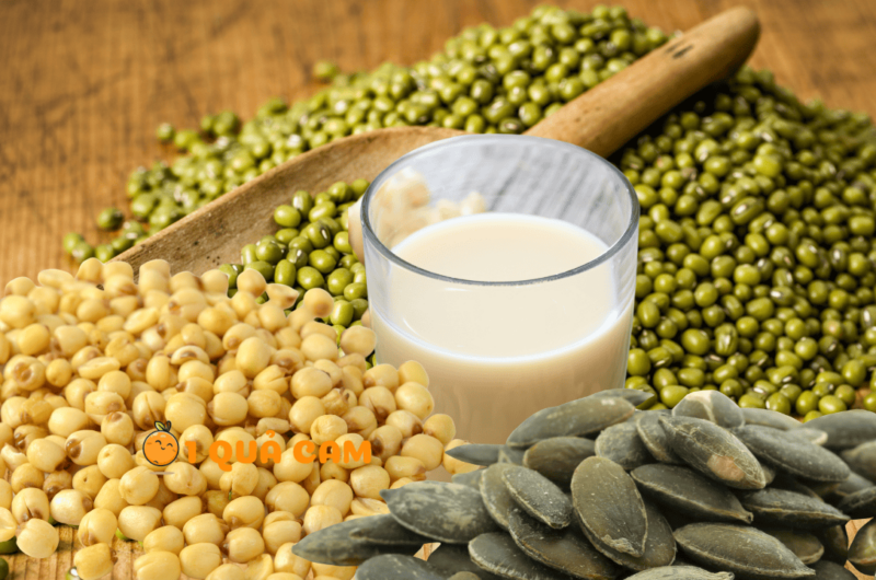 Sữa đậu xanh hạt sen bí xanh