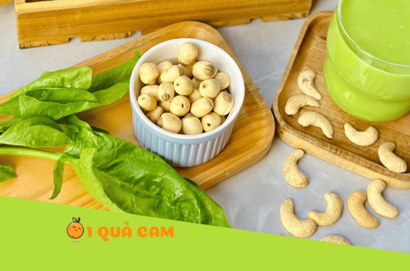 Sữa hạt xanh với hạt điều, sen và rau bina siêu dưỡng chất
