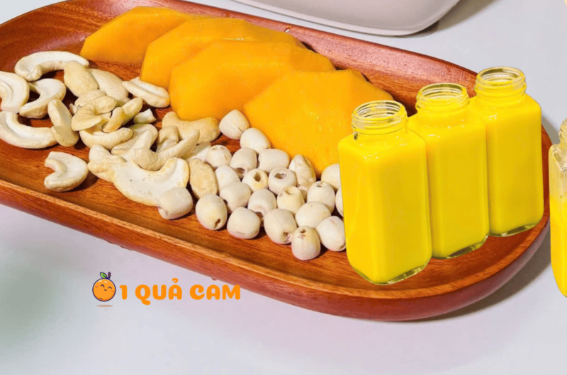 Công thức sữa xoài hạt sen điều