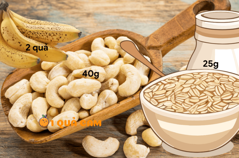 Công thức sữa hạt điều yến mạch chuối