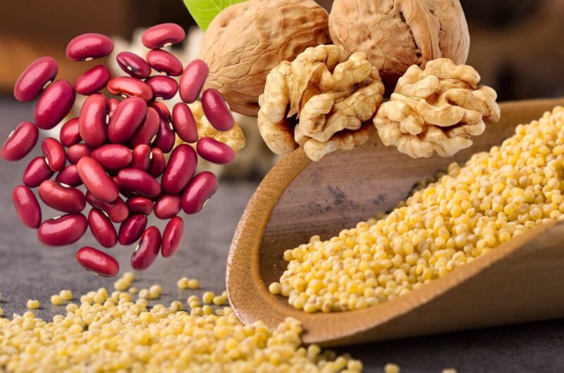 Công thức sữa hạt kê đậu đỏ óc chó