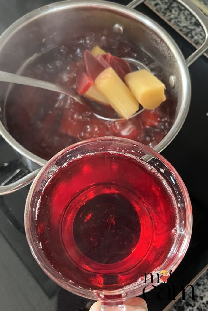 Cách làm trà củ dền đỏ mía